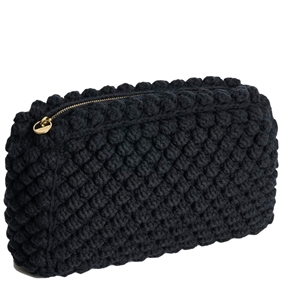 Aiayu Linn Clutch, Black Navy